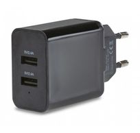 Smart travel charger Dual USB 4.8A 24W black 