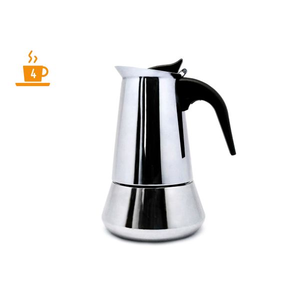 Espressokoker inox 4 kopjes 