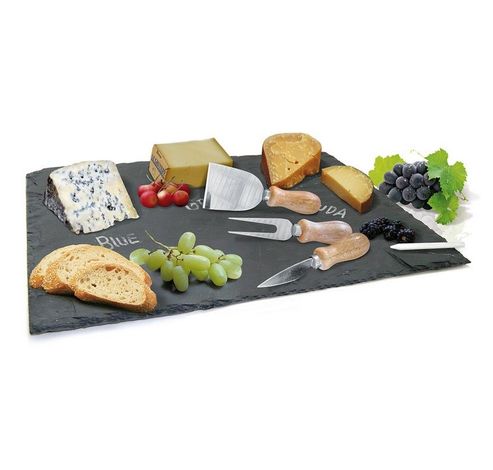 Planche à fromage ardoise avec craie et 3 utilles à servire  Nerthus