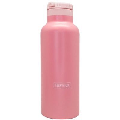 Drinkfles vacuum 500ml met riet 2 tinten rose (warm en koud)  Nerthus