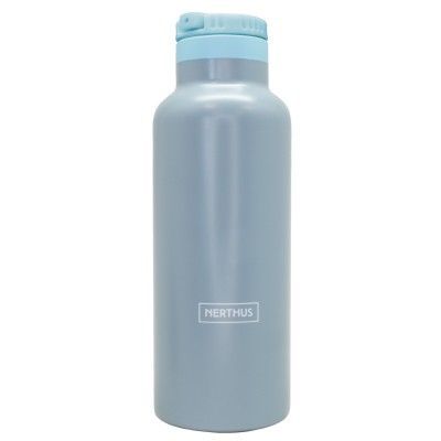 Drinkfles vacuum 500ml met riet 2 tinten grijs (warm en koud)  Nerthus