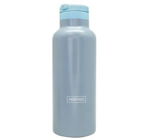 Drinkfles vacuum 500ml met riet 2 tinten grijs (warm en koud)  Nerthus