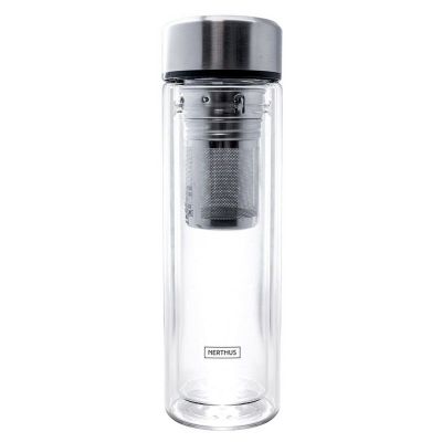 Theefles glas + filter 350ml  Nerthus