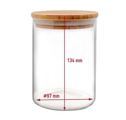 Boîte de conservation hermétique verre couv.bambou 700ml  Nerthus