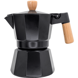 Nerthus Espressokoker Black+Wood - inductie 3 kopjes 