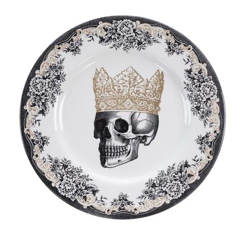 Skull Design Plate 28x2,3cm, Crown /6  Homelab