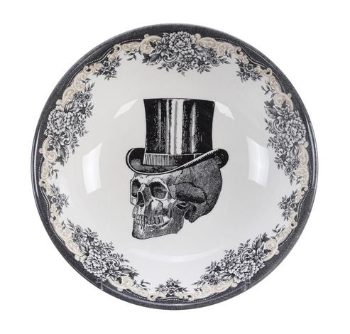 Skull Design Bowl 19x5cm, Top Hat /6  Homelab