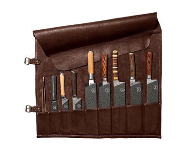 Messenrol 9 messen runderleer Donkerbruin