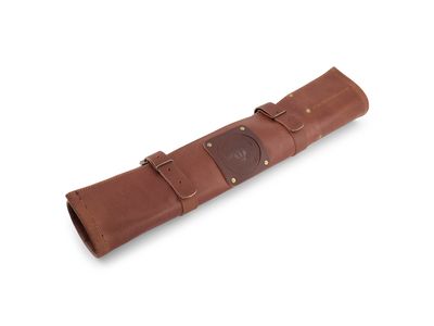 Leren messenrol met 9 messenvakken Buffel Cognac