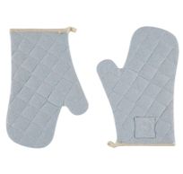 Gants four coton recyclé Bleu Ciel lot de 2 