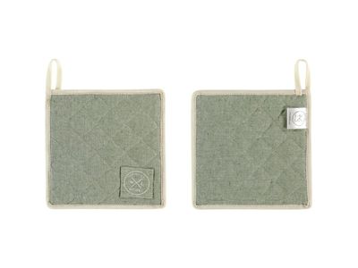 Pannenlappen gerecycleerd katoen Pistachio set van 2