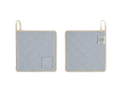 Pannenlappen gerecycleerd katoen Sky Blue set van 2