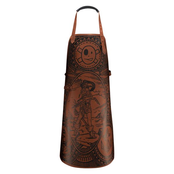 Witloft Buccanian Girl Getatoeëerd leren schort (limited edition) Cognac/cognac