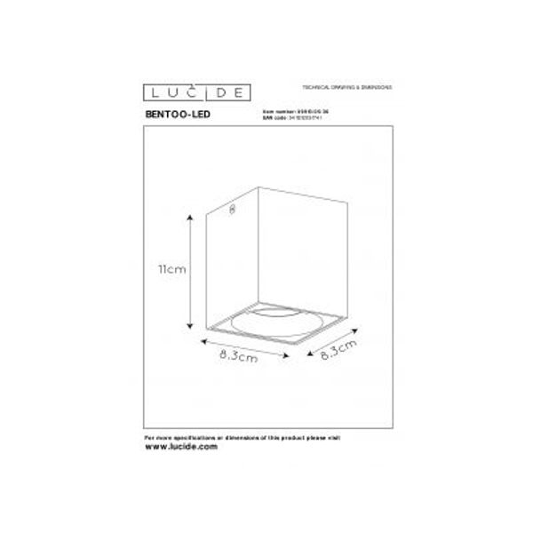 Lucide Bentoo-Led Spot Gu10/5Wincl L8 W8 H 09913/05/3