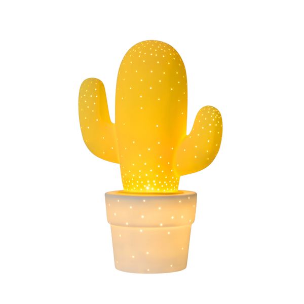 Lucide CACTUS - Tafellamp - Ø 20 cm - E14 - Geel