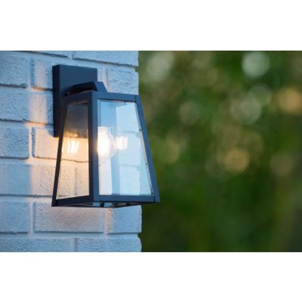 Lucide MATSLOT - Wandlamp Buiten - E27 - IP23 - Zwart