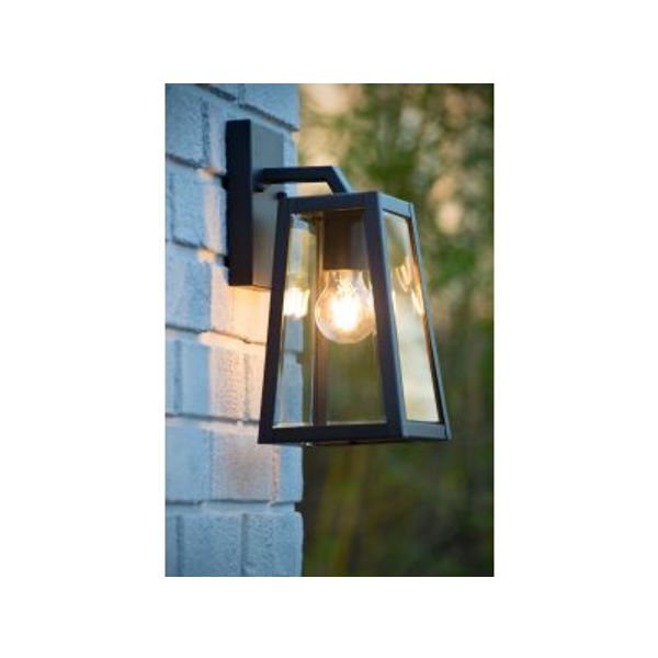 Lucide MATSLOT - Wandlamp Buiten - E27 - IP23 - Zwart