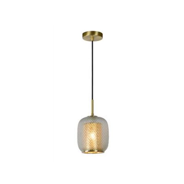 Lucide AGATHA Hanglamp 1x E27/40W Mat Goud/Glas