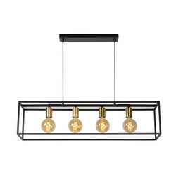 Lucide RUBEN Hanglamp 4x E27 40W Zwart / mat goud