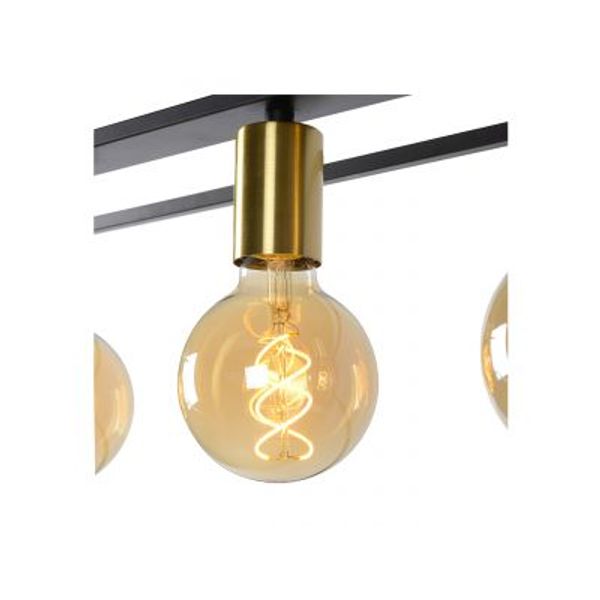 Lucide RUBEN Hanglamp 4x E27 40W Zwart / mat goud