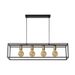 Lucide RUBEN Hanglamp 4x E27 40W Zwart / mat goud