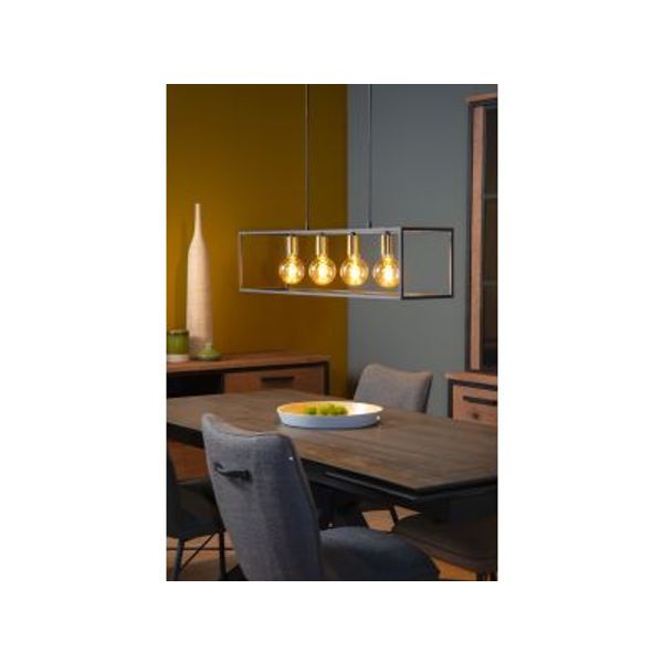 Lucide RUBEN Hanglamp 4x E27 40W Zwart / mat goud