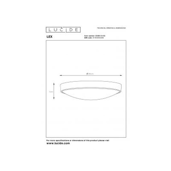 Lucide LEX Plafondlicht 1xE27 D25cm Zwart