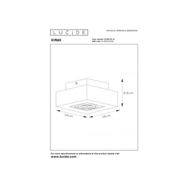 Lucide XIRAX Plafondlicht 1xGU10/5W LED DTW Wit