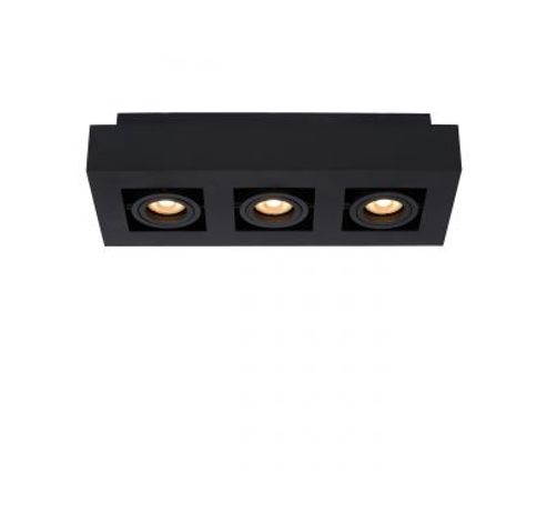 XIRAX Plafondlicht 3xGU10/5W LED DTW Zwart  Lucide