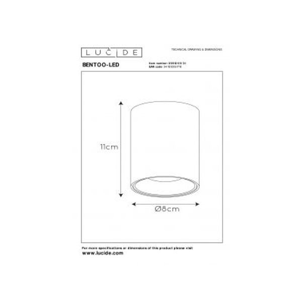 Lucide BENTOO-LED Spot GU10/5Wincl Ø8 H11cm Wit