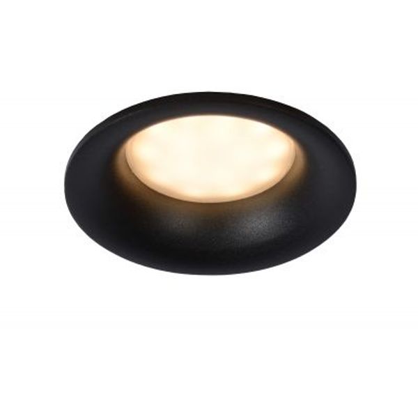 Lucide ZIVA Inbouwspot Rond GU10/5W IP44 Ø8.5cm Zwart