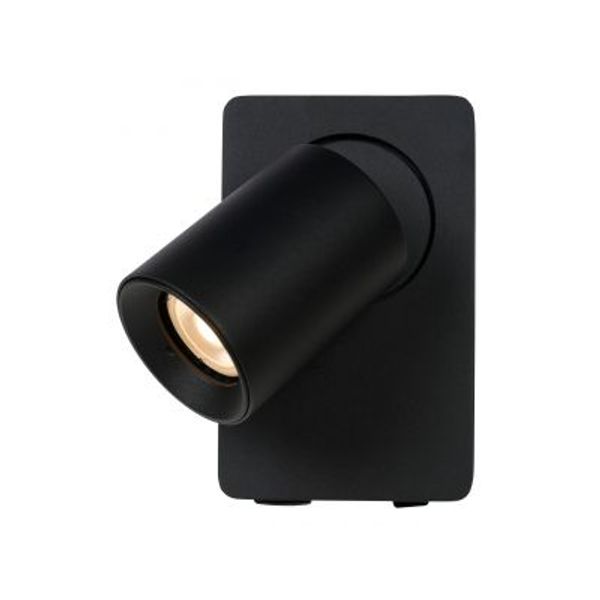 Lucide NIGEL Wandspot 1xGU10/5W + USB Zwart