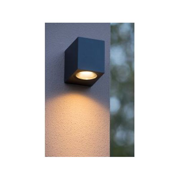 Lucide ZORA-LED Wandlicht GU10/5W L9 W6.5 H8cm Zwart