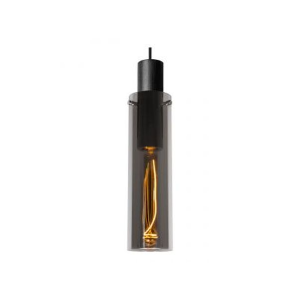 Lucide ORLANDO Hanglamp 1xE27/60W Zwart/Smoke glas