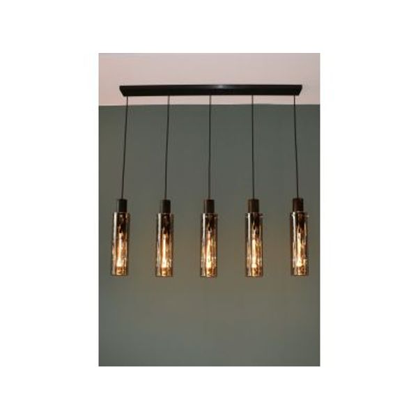 Lucide ORLANDO Hanglamp 5xE27/60W Zwart/Smoke glas