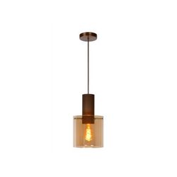 Lucide TOLEDO Hanglamp E27/60W Koper / Amber glas