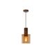 Lucide TOLEDO Hanglamp E27/60W Koper / Amber glas