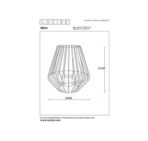 REDA Tafellamp E27/40W H27cm Zwart  Lucide