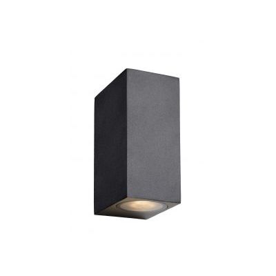 ZORA-LED Wandlicht 2xGU10/5W L9 W6.5 H15cm Zwart  Lucide