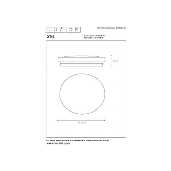 Lucide OTIS Plafondlicht LED 14W Ø26cm 910LM