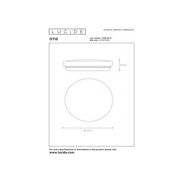 Lucide OTIS Plafondlicht LED 26W Ø33cm 1600LM