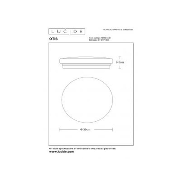 Lucide OTIS Plafondlicht LED 32W Ø38cm 2100LM