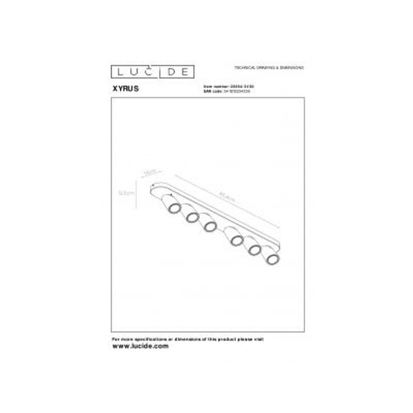 Lucide XYRUS Spot 6xGU10/5W incl. DTW L84 W14 H12.5cm Zwa