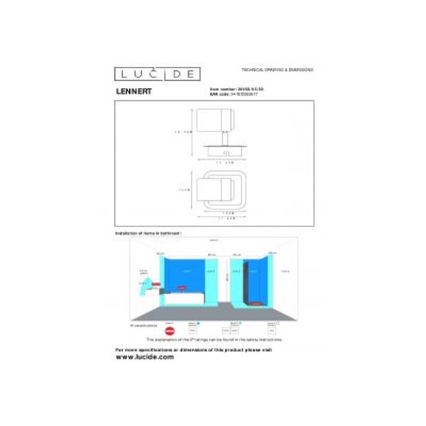 Lucide LENNERT Plafondspot 5W/GU10 Mat Zwart