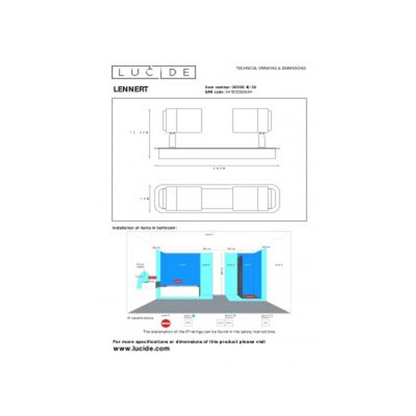 Lucide LENNERT Plafondspot 2x5W/GU10 Mat Zwart