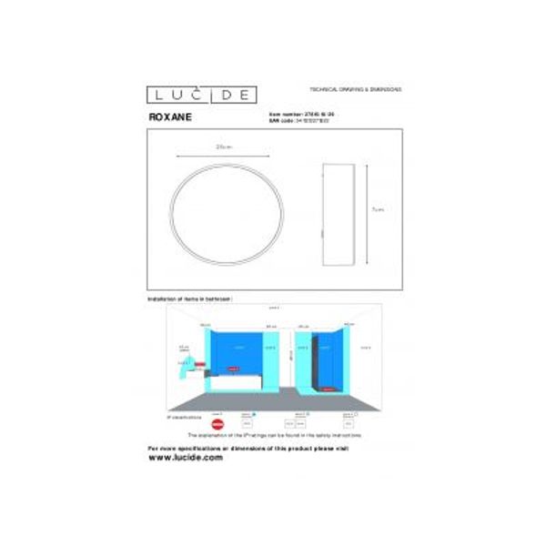 Lucide ROXANE Plafonnier Led Rond 10W Anthraciet