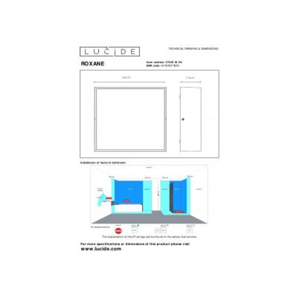 Lucide ROXANE Plafonnier Led Vierkant 10W Anthraciet