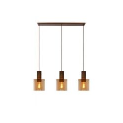 Lucide TOLEDO Hanglamp 3xE27/60W Koper / Amber glas