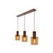 Lucide TOLEDO Hanglamp 3xE27/60W Koper / Amber glas