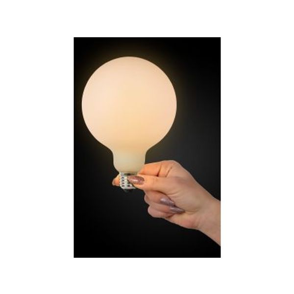 Lucide G125 - Filament lamp - Ø 12,5 cm - LED Dimb. - E27 - 1x8W 2700K - 3 StepDim - Opaal Lucide